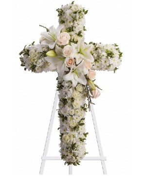 Heaven's Grace™ White Cross Standing Spray 