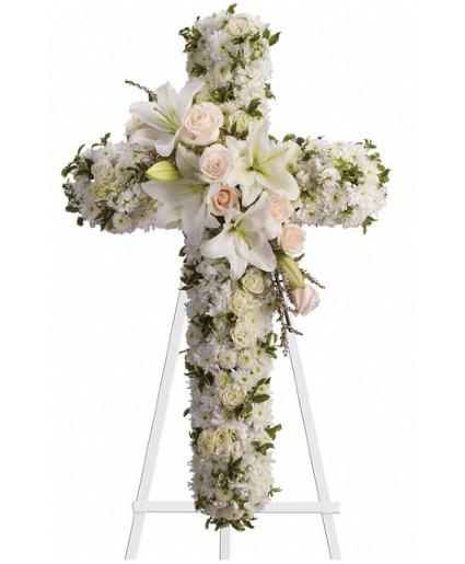 Heaven's Grace™ White Cross Standing Spray 