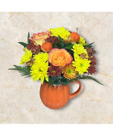 Hello Fall Ceramic Mug arrangement  in Pensacola, FL | Cordova Flowers and Gifts