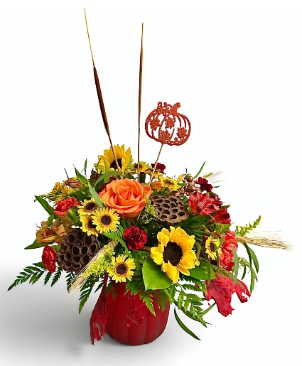 Hello Harvest-time Pumpkin Vase