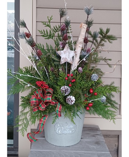 Hello Winter  Cedar Arrangement 
