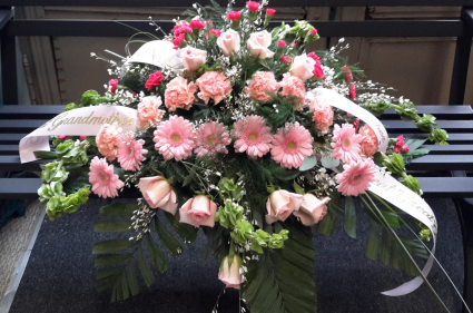 Her Favorites Soft Pink Roses and Gerbera Daisy
