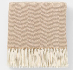 Herringbone Throw Blanket Camel 