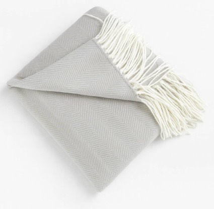 Herringbone Throw Blanket Gray 