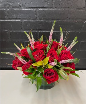High Expectations   Low Profile Vase Arrangement