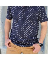 High Flyer Navy Medallion Polo (M) Men's Clothing