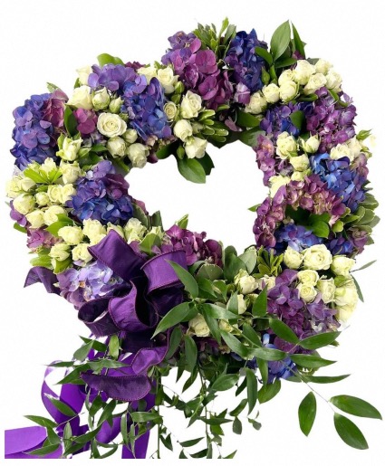 HILLSIDE HUES SYMPATHY HEART WREATH Standing Heart