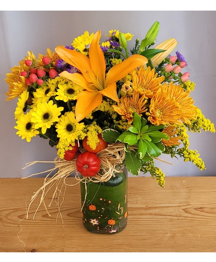 Hint of Fall Vase Arrangement
