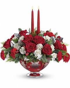 Ho Ho Christmas Suprise color my vary red/green fresh flowers 