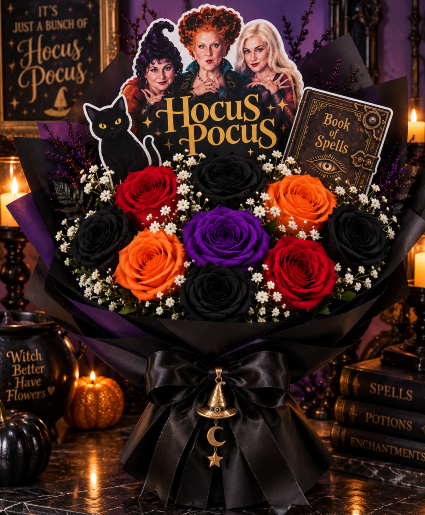 Hocus Pocus Spellbound Bouquet Call Us for Faster Service & Daily Specials: (915) 303-8500 Text Us to Order Anytime: (915) 505-3708 Your trusted source for Flowers & Delivery in El Paso TX 