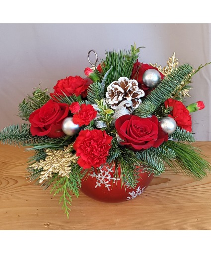 Holiday Cheer Keepsake Container Arrangement