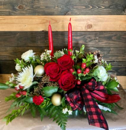 Holiday delights centerpiece  Fresh floral centerpiece 