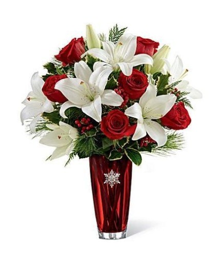 Holiday Happiness  Red vase Arrangement