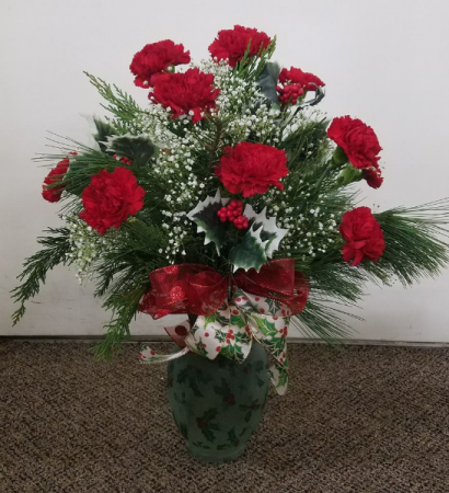 Holiday Holly FHFC-12-2022 Fresh Floral Vase (local Only)