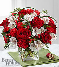Holiday Hopes cube vase arrangement