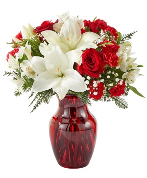 Crimson Lily Romance Red Vase ❤️ 
