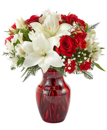 Crimson Lily Romance Red Vase ❤️ 