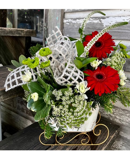 Holiday Sleigh Bouquet Fresh Christmas Arrangement