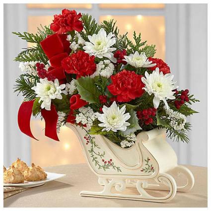Holiday Traditions Sleigh Christmas Arrangment