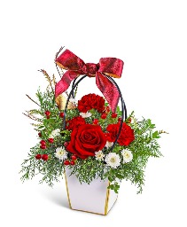 Holly Hugs Tote Flower Arrangement