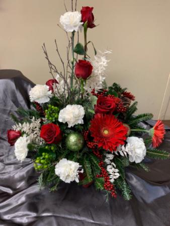 Holly Jolly Christmas  Fresh Flowers in Decorative Tin