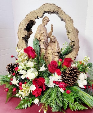 Holy Family Nativity Wood carved resin  Gift Item 
