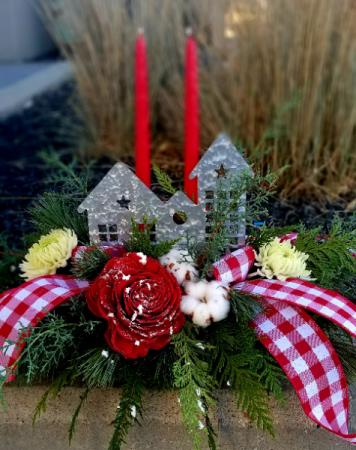 Home for the holidays with candles 