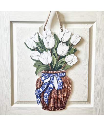White Tulip Door Hanger 