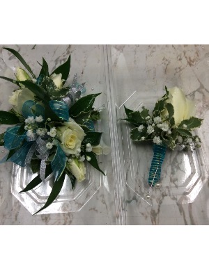Homecoming Elegance Corsage & Bout Set Fresh Flowers