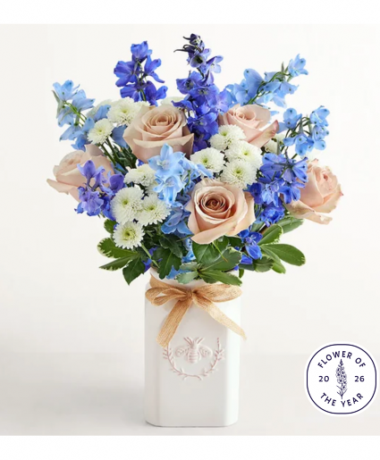 Honey Bee Buzz Delphinium Bouquet 