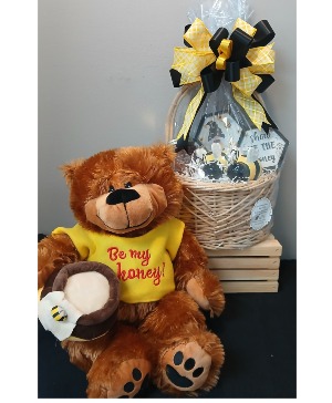 Honey Bee Gift Set Gift Basket with Plush
