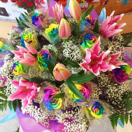 Rainbow Roses HongKong Bouquet  HongKong-Bouquet
