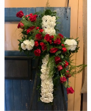 Honor and Hope Cross Fresh Flower Funeral Cross