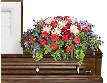 Honorable Dedication Casket Spray in Converse, TX | KAREN'S HOUSE OF FLOWERS & CUSTOM CREATIONS