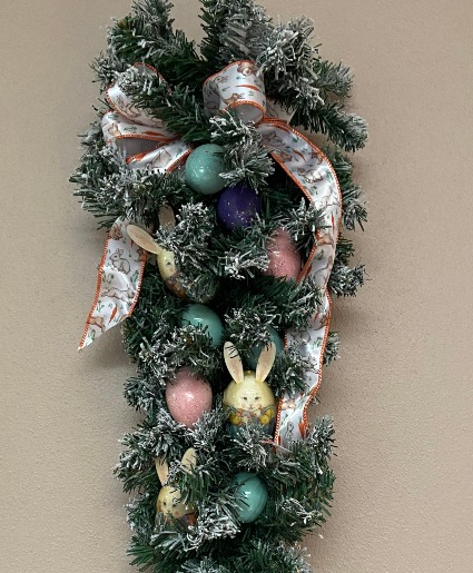 hop into spring with this eggstavaganza swag with bunny and eggs 1 only 