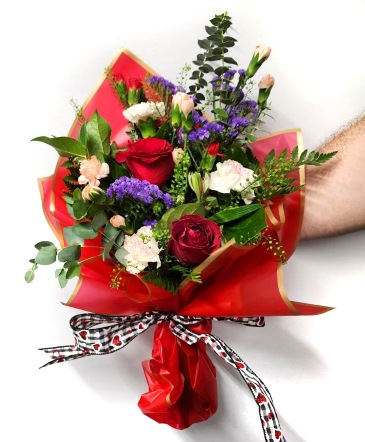Hopeful Romantic Wrapped Bouquet in Darien, CT | DARIEN FLOWERS