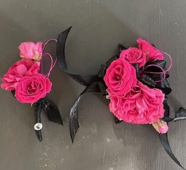 Hot Hot Hot! Corsage & Boutonniere Set in Jamestown, NC | Blossoms Florist & Bakery