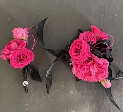 Hot Hot Hot! Corsage & Boutonniere Set