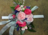 Hot pink and Light pink mini carnations Wrist Corsage