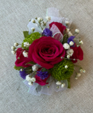 Hot Pink & Green Corsage  in Westlake, OH | Silver Fox Flowers