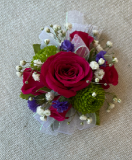 Hot Pink & Green Corsage 