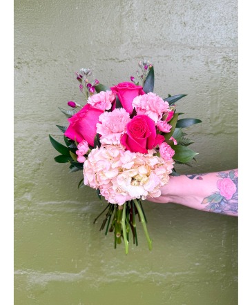 Hot Pink Handheld Bouquet  in Webb City, MO | WEBB CITY FLORIST & GREENHOUSE