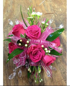 Hot Pink Jeweled Corsage  