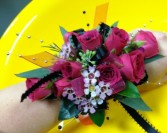 Hot pink Lady wrist corsage - large size