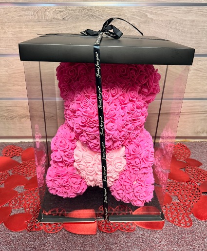 Hot Pink Rose Bear 