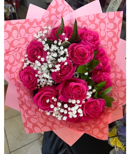 Hot Pink Rose Bouquet