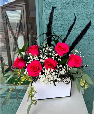 Crazy For You 1/2 Dozen Hot Pink Roses