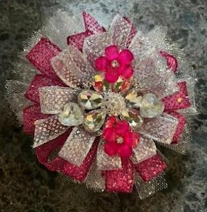 hot pink & silver bling Victoria wristlet 