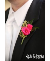 HOT PINK SPRAY ROSE BOUT PROM