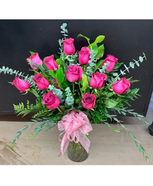 Hot Pink Sweetheart  Vase Arrangement